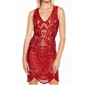 Bardot Scarlet Lace Mini Dress